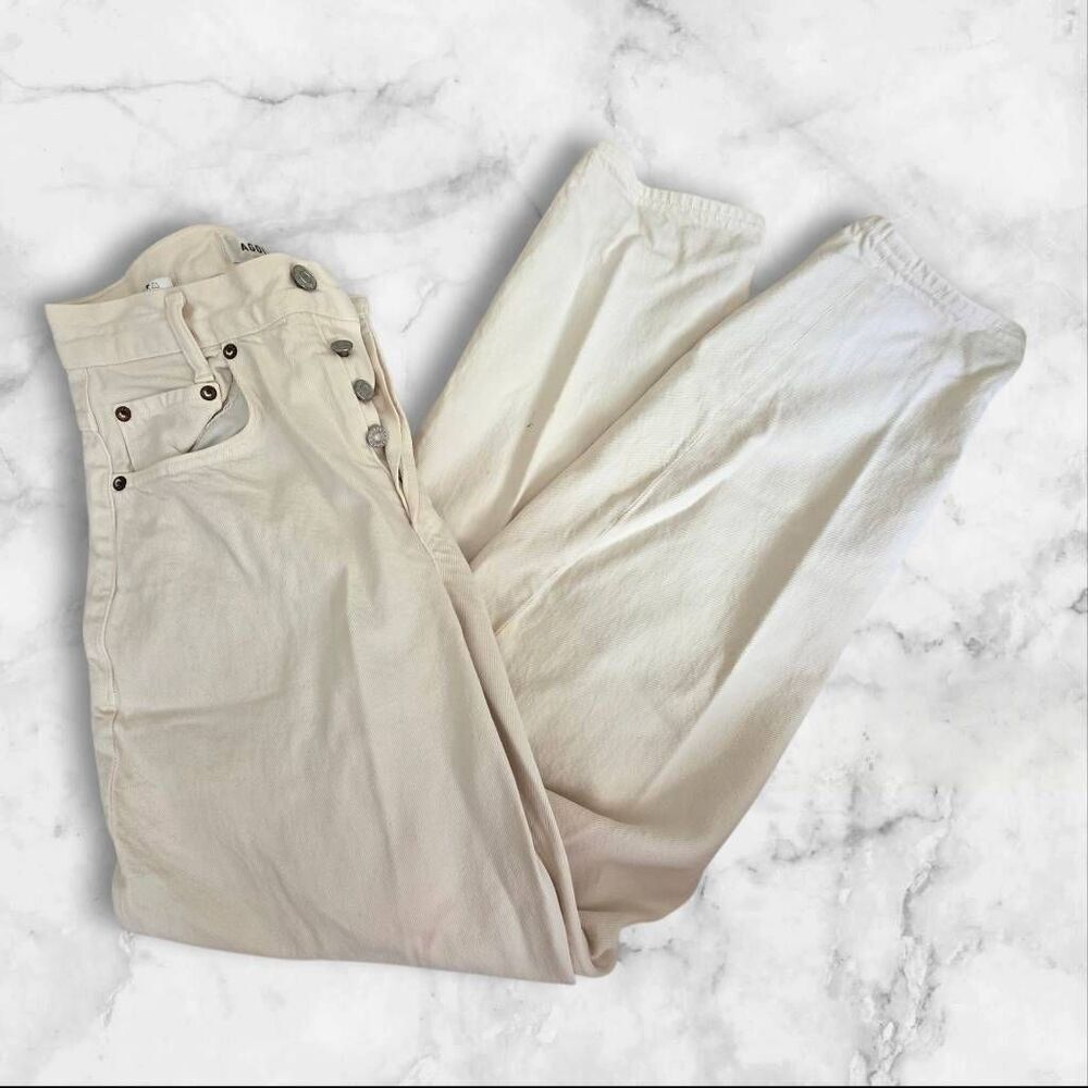 Agolde White High Button Waisted Jeans Size 24